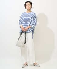 PZKGE44190 GEORGES RECH(ジョルジュ・レッシュ) ドロストアシンメトリーボーダーカットソー ベージュ