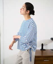 PZKGE44190 GEORGES RECH(ジョルジュ・レッシュ) ドロストアシンメトリーボーダーカットソー ベージュ