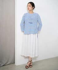 PZKGE44190 GEORGES RECH(ジョルジュ・レッシュ) ドロストアシンメトリーボーダーカットソー ベージュ