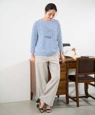 PZKGE44190 GEORGES RECH(ジョルジュ・レッシュ) ドロストアシンメトリーボーダーカットソー ベージュ