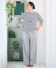 PZKGE44190 GEORGES RECH(ジョルジュ・レッシュ) ドロストアシンメトリーボーダーカットソー ベージュ