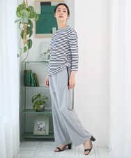 PZKGE44190 GEORGES RECH(ジョルジュ・レッシュ) ドロストアシンメトリーボーダーカットソー ベージュ