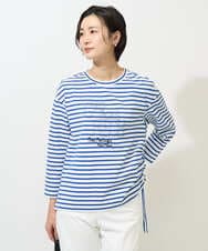 PZKGE44190 GEORGES RECH(ジョルジュ・レッシュ) ドロストアシンメトリーボーダーカットソー ベージュ