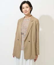 PZKGE44190 GEORGES RECH(ジョルジュ・レッシュ) ドロストアシンメトリーボーダーカットソー ベージュ