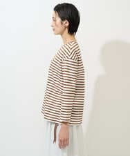 PZKGE44190 GEORGES RECH(ジョルジュ・レッシュ) ドロストアシンメトリーボーダーカットソー ベージュ