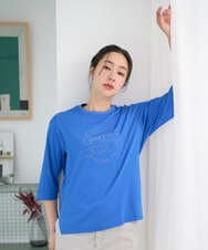 PZKGE45170 GEORGES RECH(ジョルジュ・レッシュ) [接触冷感]ラメコード刺繍ロゴカットソー ブルー