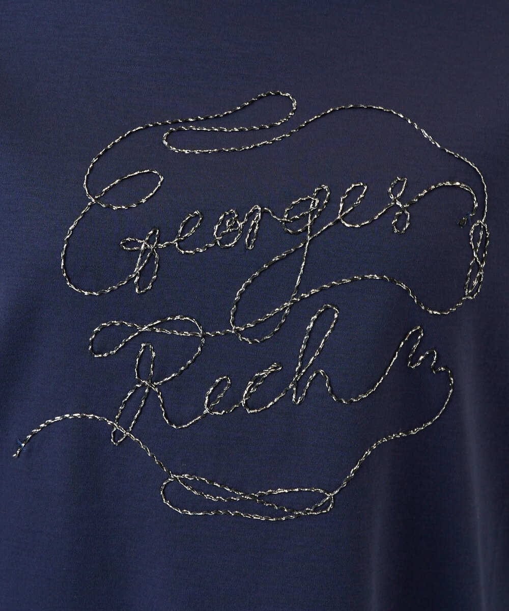 PZKGE45170 GEORGES RECH(ジョルジュ・レッシュ) [接触冷感]ラメコード刺繍ロゴカットソー ネイビー