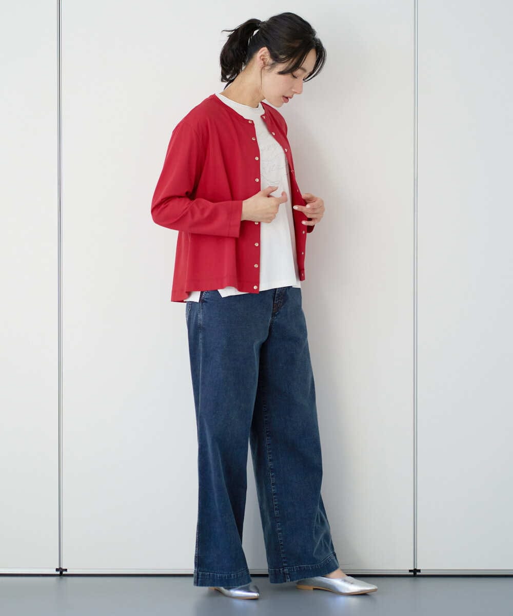 PZKGE45170 GEORGES RECH(ジョルジュ・レッシュ) [接触冷感]ラメコード刺繍ロゴカットソー ネイビー