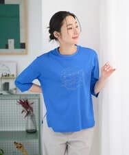 PZKGE45170 GEORGES RECH(ジョルジュ・レッシュ) [接触冷感]ラメコード刺繍ロゴカットソー ネイビー