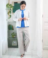 PZKGE45170 GEORGES RECH(ジョルジュ・レッシュ) [接触冷感]ラメコード刺繍ロゴカットソー ネイビー