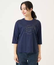 PZKGE45170 GEORGES RECH(ジョルジュ・レッシュ) [接触冷感]ラメコード刺繍ロゴカットソー ネイビー