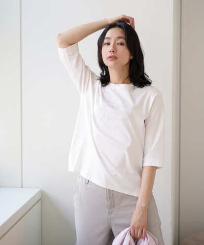 PZKGE45170 GEORGES RECH [接触冷感]ラメコード刺繍ロゴカットソー