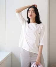 PZKGE45170 GEORGES RECH(ジョルジュ・レッシュ) [接触冷感]ラメコード刺繍ロゴカットソー ホワイト