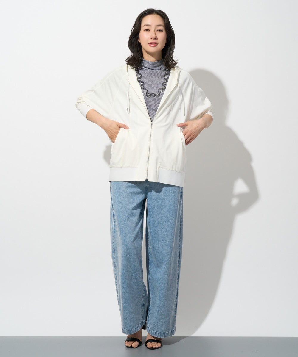 PZKGE49140 GEORGES RECH(ジョルジュ・レッシュ)  [日本製]ボトルネックセミシアーボーダーカットソー ダークグレー