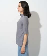 PZKGE49140 GEORGES RECH(ジョルジュ・レッシュ)  [日本製]ボトルネックセミシアーボーダーカットソー ダークグレー