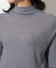 PZKGE49140 GEORGES RECH(ジョルジュ・レッシュ)  [日本製]ボトルネックセミシアーボーダーカットソー ダークグレー