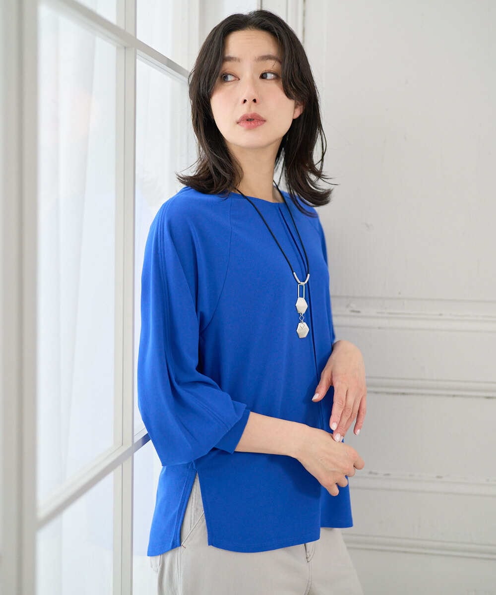 PZKGE49180 GEORGES RECH(ジョルジュ・レッシュ) リネンライクジャージーブラウソー ブルー