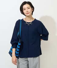 PZKGE49180 GEORGES RECH(ジョルジュ・レッシュ) リネンライクジャージーブラウソー ネイビー