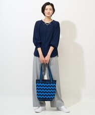 PZKGE49180 GEORGES RECH(ジョルジュ・レッシュ) リネンライクジャージーブラウソー ネイビー