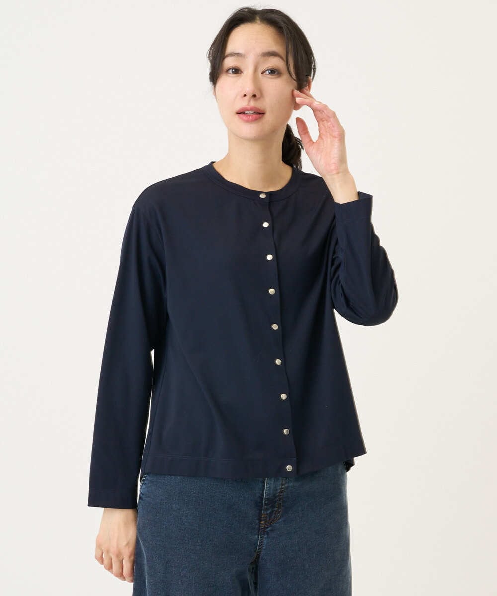 PZKGE50250 GEORGES RECH(ジョルジュ・レッシュ) ジャージースナップカーディガン ネイビー