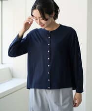 PZKGE50250 GEORGES RECH(ジョルジュ・レッシュ) ジャージースナップカーディガン ネイビー