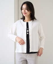 PZKGE50250 GEORGES RECH(ジョルジュ・レッシュ) ジャージースナップカーディガン ネイビー