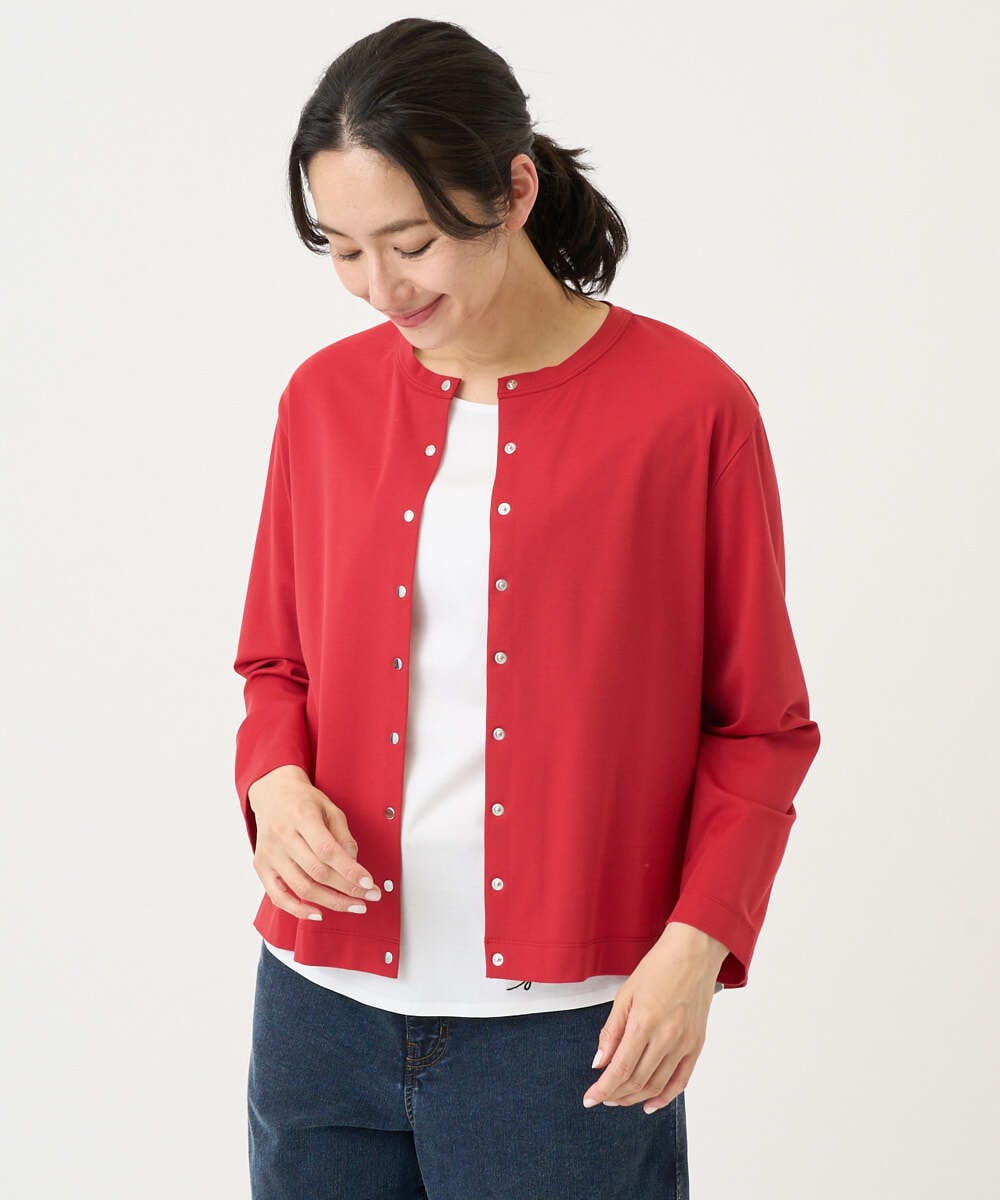 PZKGE50250 GEORGES RECH(ジョルジュ・レッシュ) ジャージースナップカーディガン ネイビー