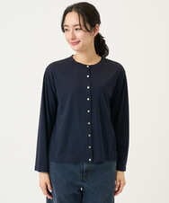 PZKGE50250 GEORGES RECH(ジョルジュ・レッシュ) ジャージースナップカーディガン ネイビー