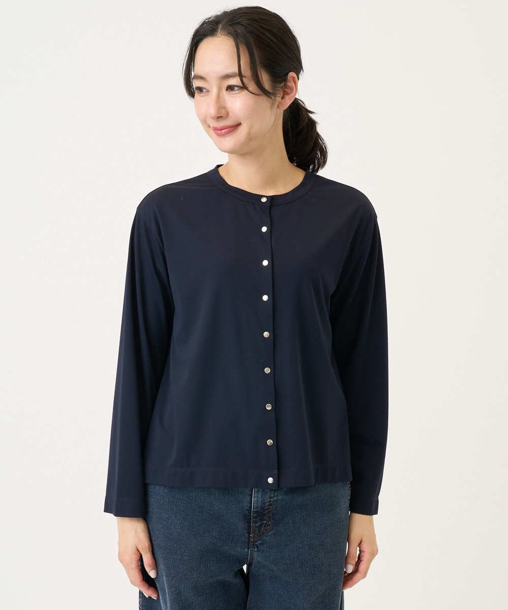 PZKGE50250 GEORGES RECH(ジョルジュ・レッシュ) ジャージースナップカーディガン ネイビー