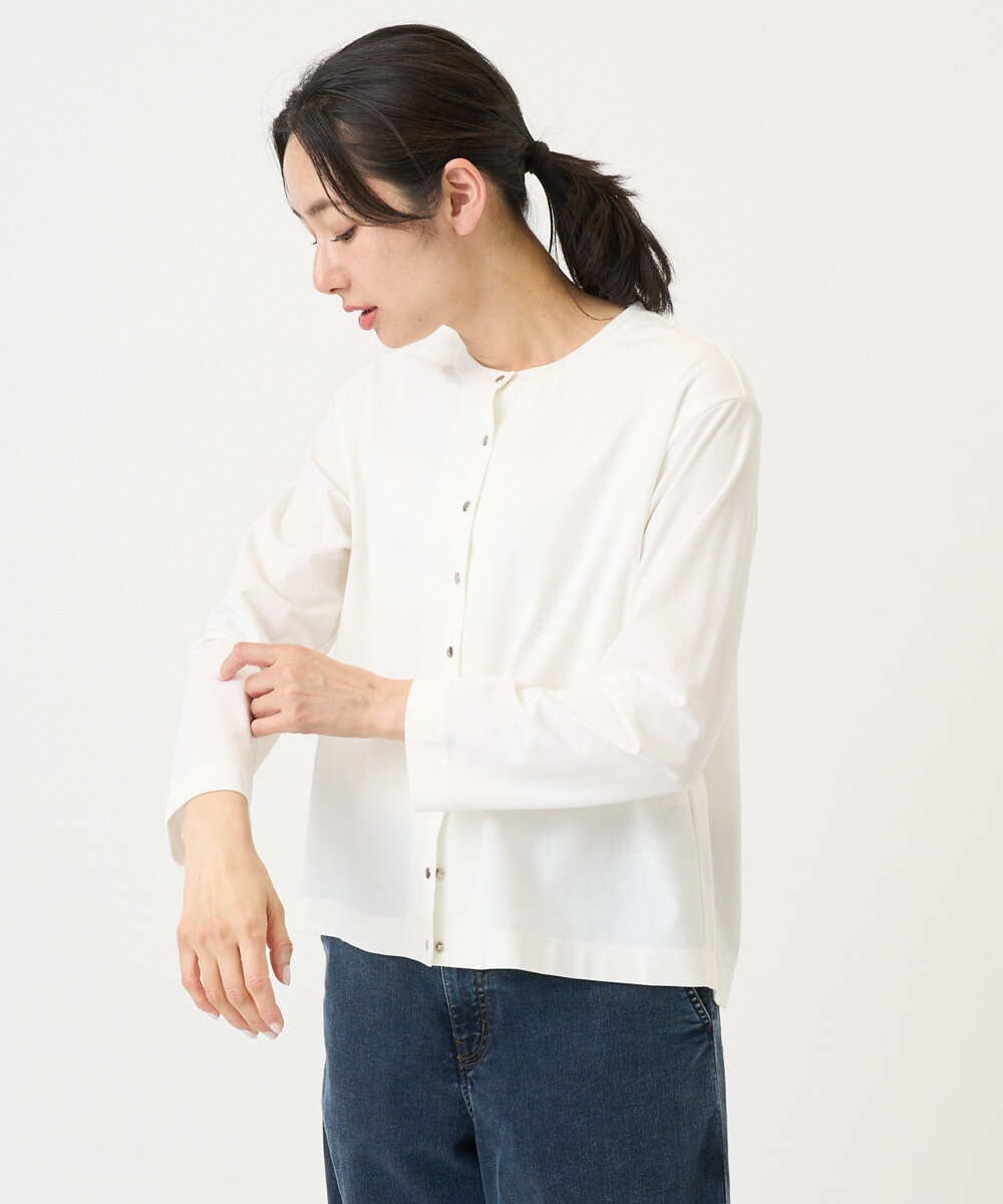 PZKGE50250 GEORGES RECH(ジョルジュ・レッシュ) ジャージースナップカーディガン ネイビー