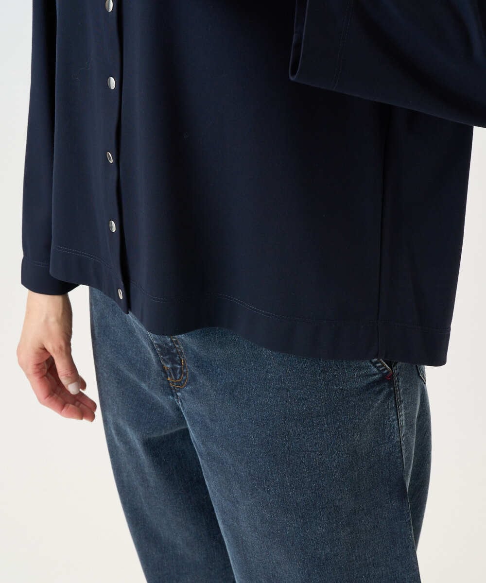 PZKGE50250 GEORGES RECH(ジョルジュ・レッシュ) ジャージースナップカーディガン ネイビー