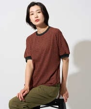 PZKGF28170 GEORGES RECH(ジョルジュ・レッシュ) ギンガムチェックジャージーカットソー オレンジ