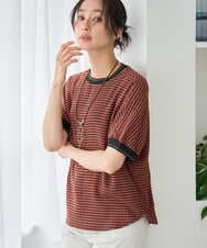 PZKGF28170 GEORGES RECH(ジョルジュ・レッシュ) ギンガムチェックジャージーカットソー オレンジ