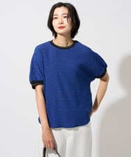 PZKGF28170 GEORGES RECH(ジョルジュ・レッシュ) ギンガムチェックジャージーカットソー ブルー