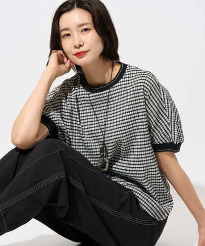 PZKGF28170 GEORGES RECH ギンガムチェックジャージーカットソー