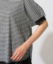 PZKGF28170 GEORGES RECH(ジョルジュ・レッシュ) ギンガムチェックジャージーカットソー ブラック