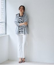 PZKGF28170 GEORGES RECH(ジョルジュ・レッシュ) ギンガムチェックジャージーカットソー ブラック