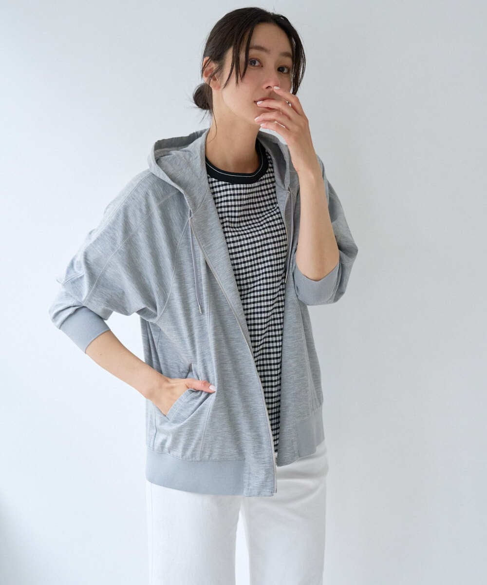 PZKGF28170 GEORGES RECH(ジョルジュ・レッシュ) ギンガムチェックジャージーカットソー ブラック