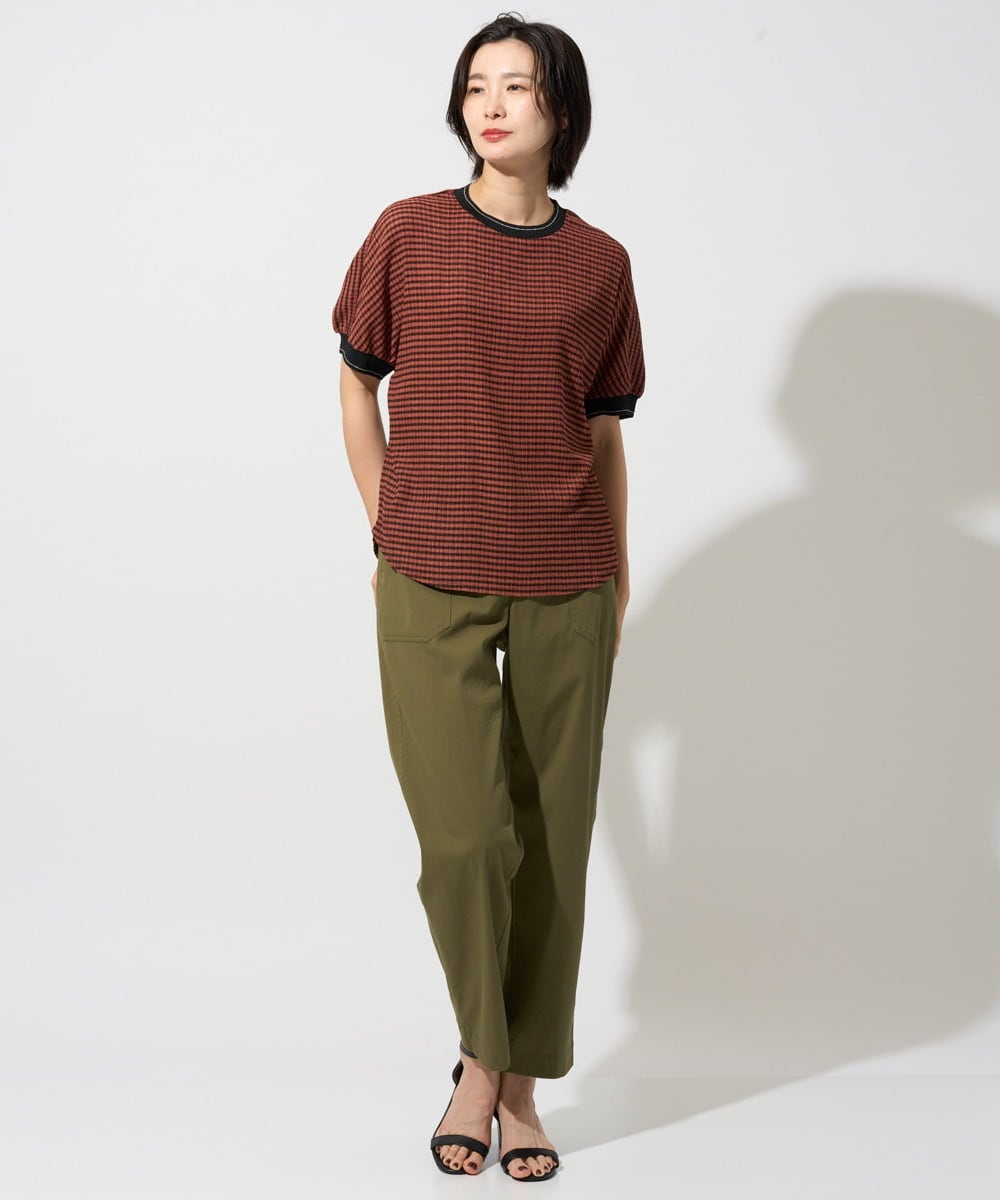 PZKGF28170 GEORGES RECH(ジョルジュ・レッシュ) ギンガムチェックジャージーカットソー ブラック