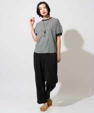 PZKGF28170 GEORGES RECH(ジョルジュ・レッシュ) ギンガムチェックジャージーカットソー ブラック