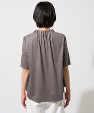 PZKGF29180 GEORGES RECH(ジョルジュ・レッシュ) タックフリルボトルネック5分袖カットソー ベージュ