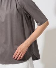 PZKGF29180 GEORGES RECH(ジョルジュ・レッシュ) タックフリルボトルネック5分袖カットソー ベージュ