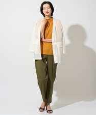 PZKGF29180 GEORGES RECH(ジョルジュ・レッシュ) タックフリルボトルネック5分袖カットソー ベージュ