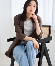 PZKGF40190 GEORGES RECH(ジョルジュ・レッシュ) レースプリントジャージーカットソー ブラウン