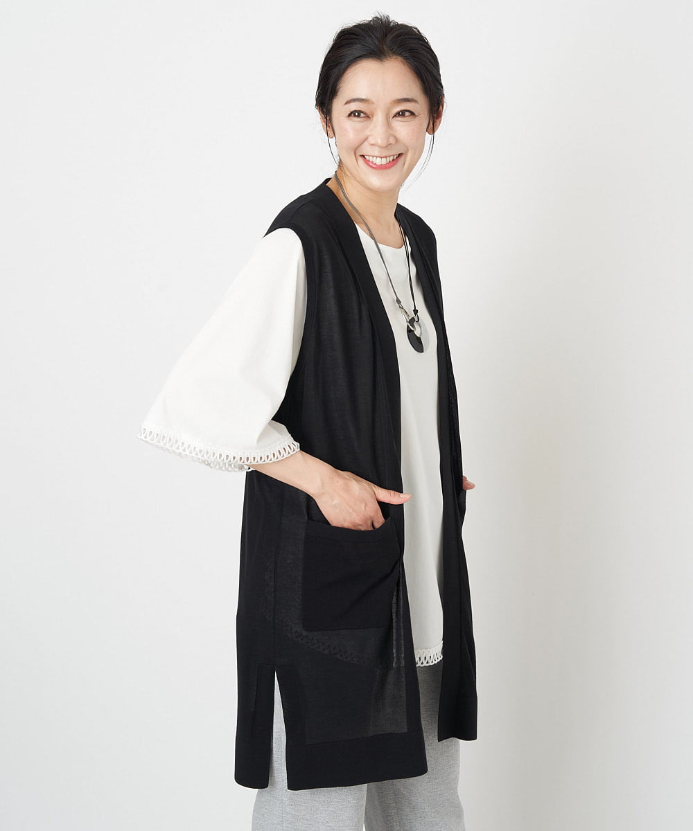PZKGS07230 GEORGES RECH(ジョルジュ・レッシュ) スイビ刺繍フレアスリーブチュニックカットソー ベージュ