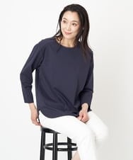 PZKGS08190 GEORGES RECH(ジョルジュ・レッシュ) 8分袖ラウンドヘム刺繍カットソー ベージュ