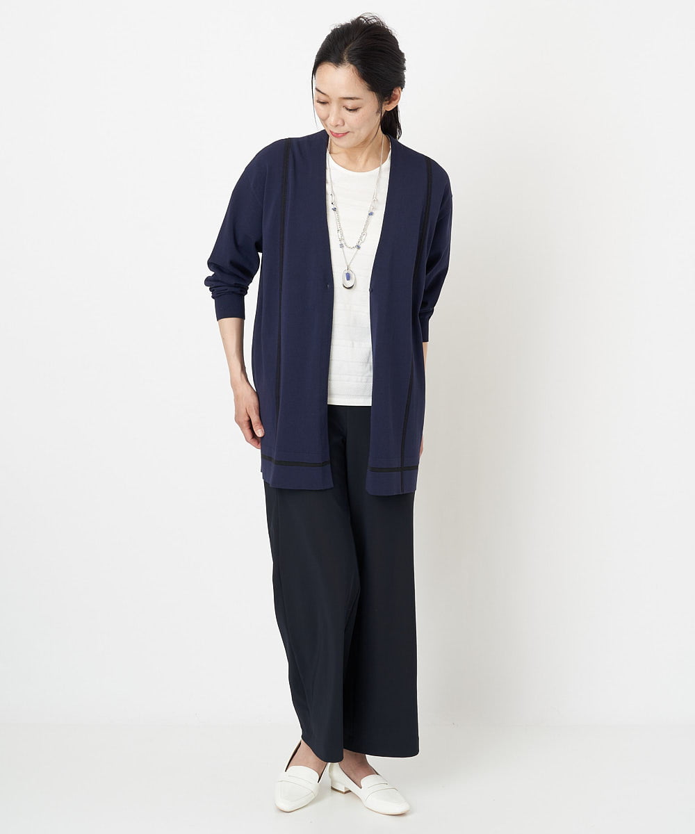 PZKGS11150 GEORGES RECH(ジョルジュ・レッシュ)  [日本製]ジャガードボーダーカットソー グリーン