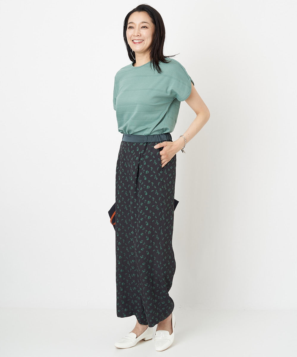 PZKGS11150 GEORGES RECH(ジョルジュ・レッシュ)  [日本製]ジャガードボーダーカットソー グリーン