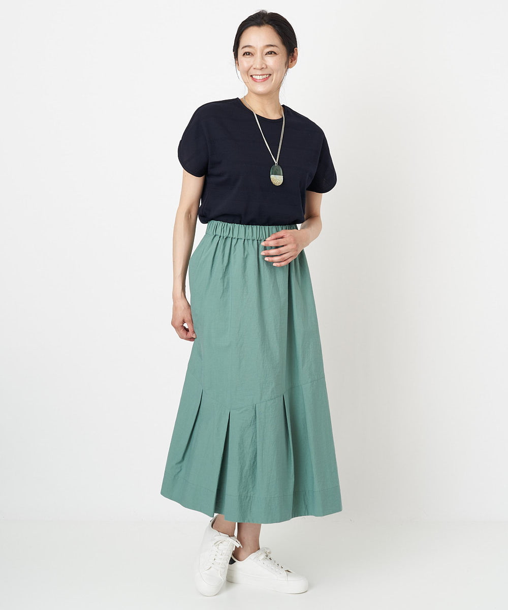 PZKGS11150 GEORGES RECH(ジョルジュ・レッシュ)  [日本製]ジャガードボーダーカットソー グリーン
