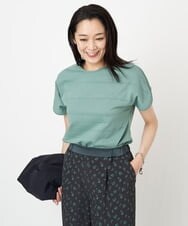 PZKGS11150 GEORGES RECH(ジョルジュ・レッシュ)  [日本製]ジャガードボーダーカットソー グリーン